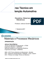 Materiais e Processos Mecânicos no Curso Técnico em Manutenção Automotiva