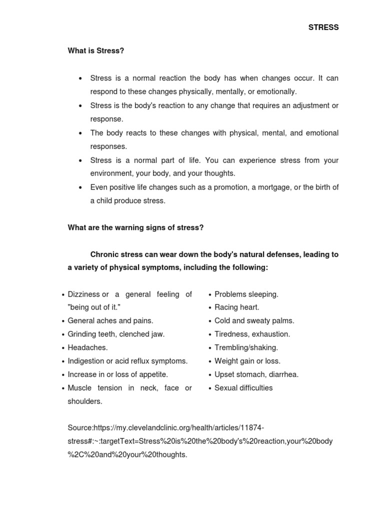 What Is Stress | PDF | Stress (Biology) | Relaxation (Psychology)