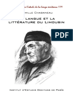 Camille CHABANEAU. La langue et la littérature du Limousin