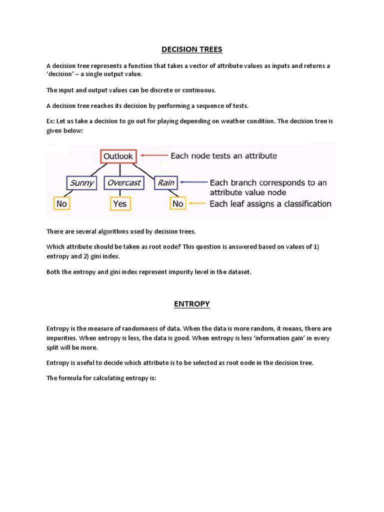 Entropy and Gini in Decision Trees | PDF | Applied Mathematics ...