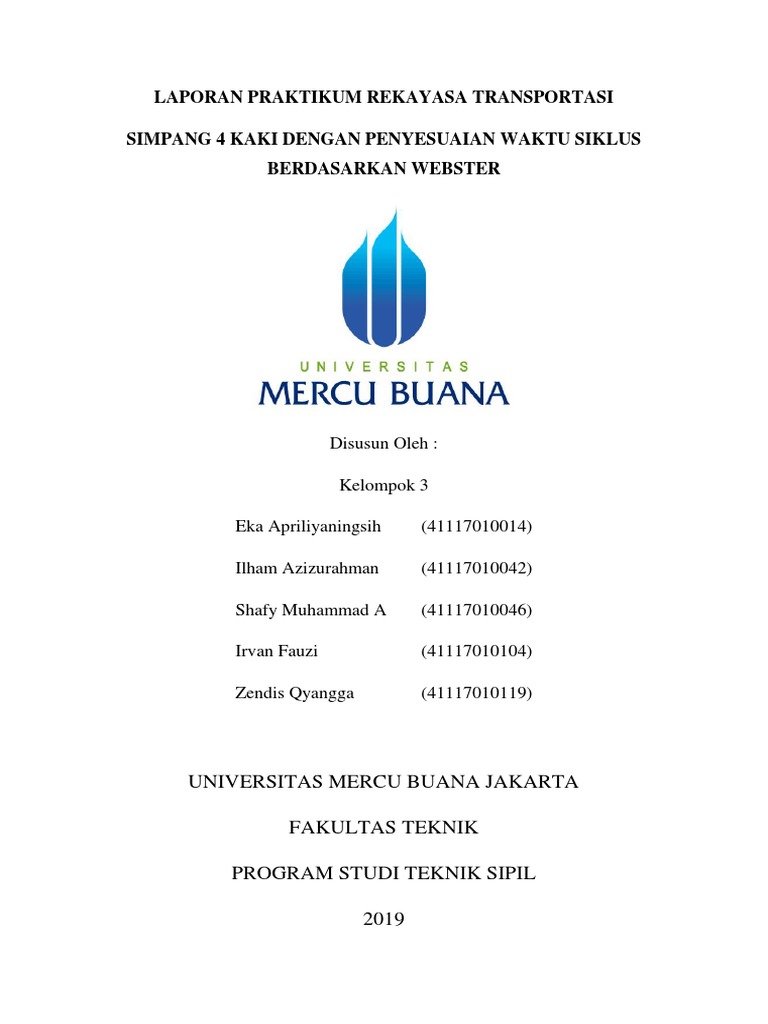 Evaluasi Simpang 4 Kaki Metode Webster | PDF