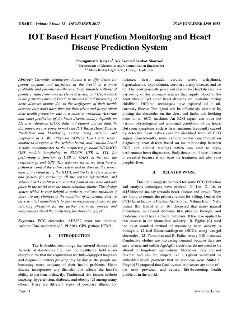 IoT Heart Monitoring & Prediction System | PDF | Electrocardiography ...