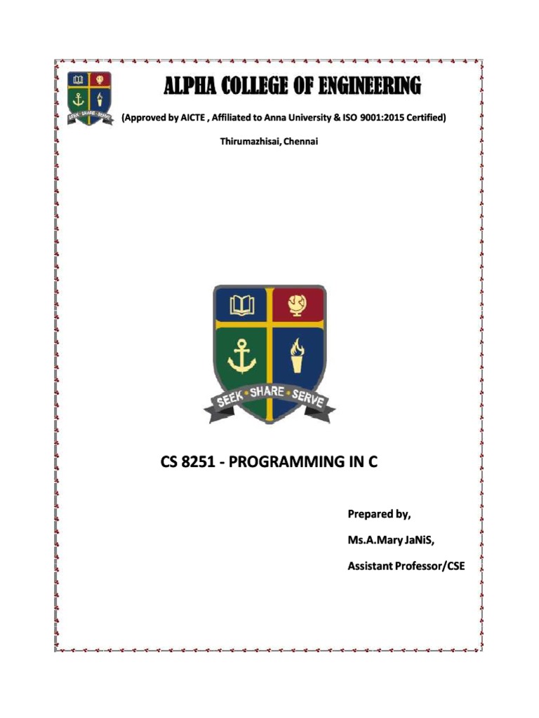 cs8251 Programming in C Notes PDF | PDF | Programming Paradigms | Data Type