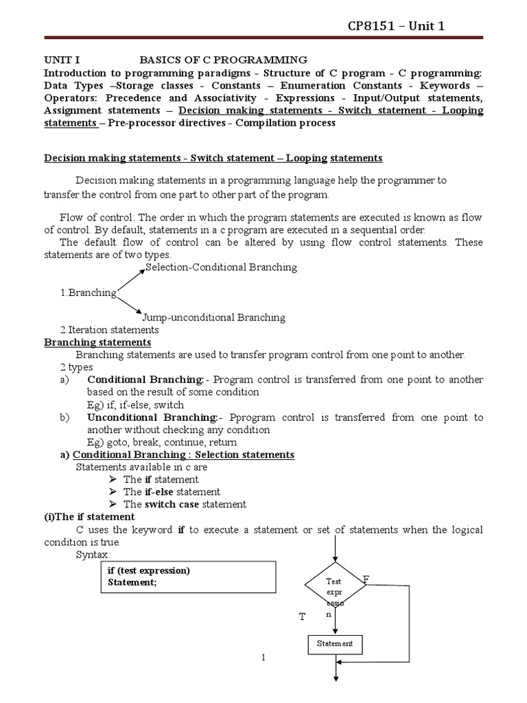 Decision Making and Looping | PDF | Control Flow | C (Programming Language)