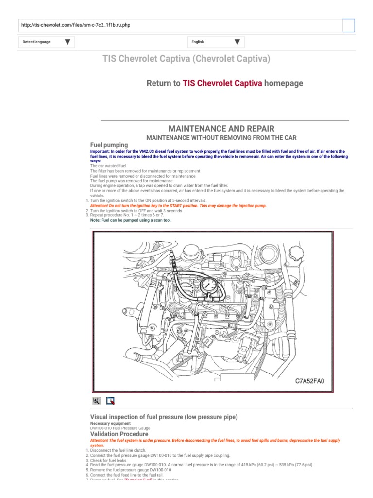 Chevrolet Captiva Service Manual. MAINTENANCE AND REPAIR. | PDF