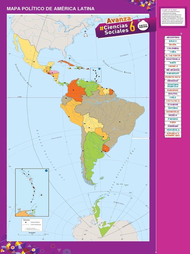 Mapa Poltico De Amrica Latina Mapa De America Latina Geografía
