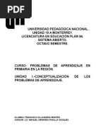 Unidad 1 Problemas de Aprendizaje en La Region