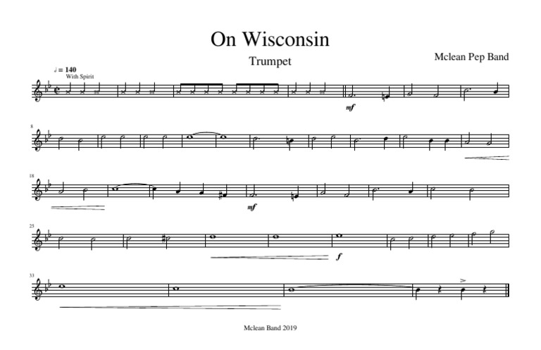 On Wisconsin Pep Band Sheet Music | PDF | Sports