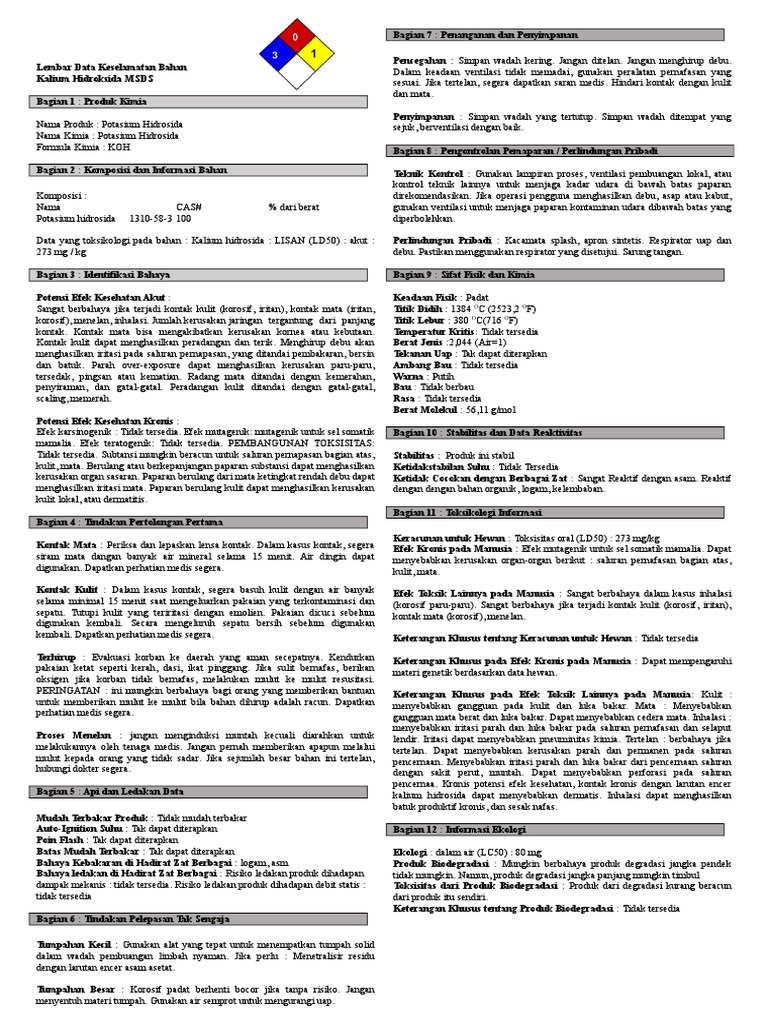 MSDS Koh | PDF