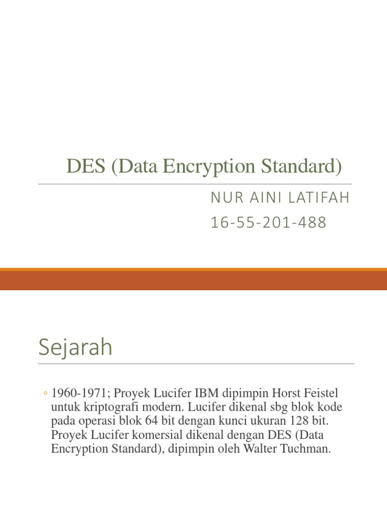 Algoritma DES: Sejarah dan Implementasi | PDF