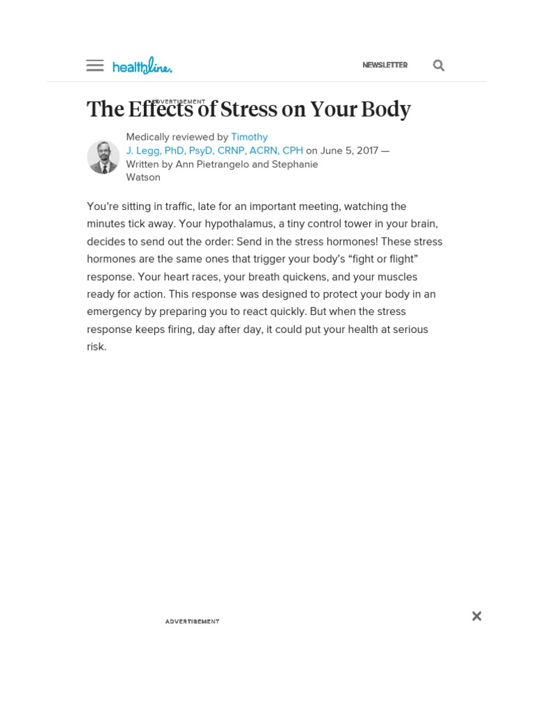 The Effects of Stress On Your Body | PDF | Fight Or Flight Response ...