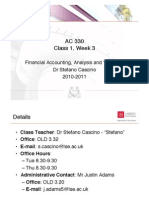 AC 330 Class 1 Week 3 Financial Accounting Analysis and Valuation