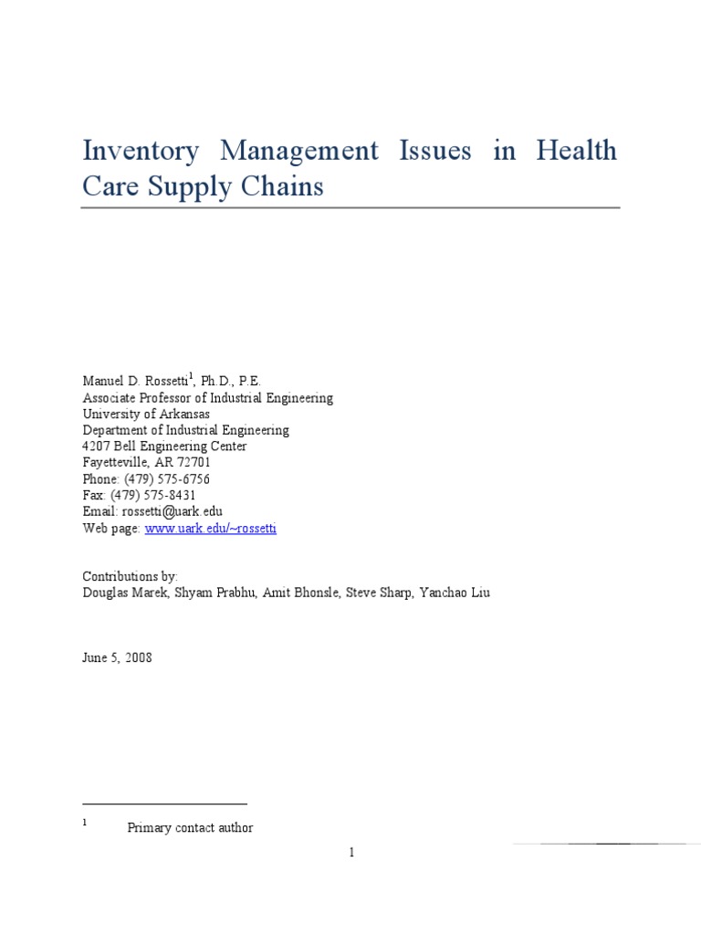 Inventory Management in Healthcare Supply Chains | PDF | Inventory ...