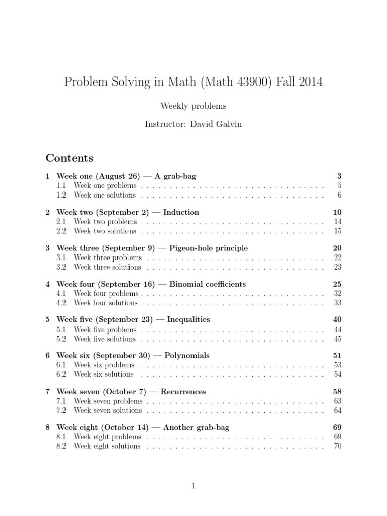 Math Problem Solving Course Guide | PDF | Empty Set | Truth