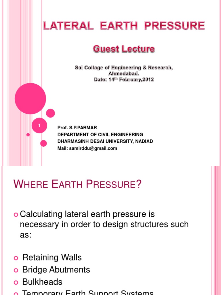 Understanding Lateral Earth Pressure | PDF | Geotechnical Engineering ...