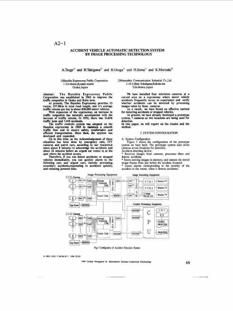 Accident Vehicle Automatic Detection System by Image Processing PDF