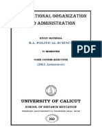 VI Sem. BA Political Science - Core Course - Elective - International Organization and Adminisitration PDF
