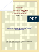 Philip M. Parker Websters Korean To English Crossword Puzzles Level 10 2006 PDF