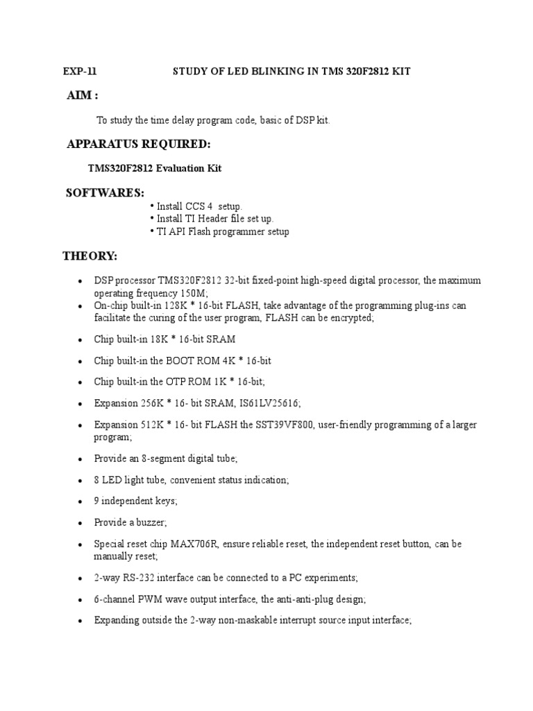 LED Blinking Study on TMS320F2812 | PDF | C (Programming Language ...