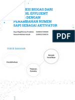 PRODUKSI BIOGAS DARI POME DENGAN PENAMBAHAN RUMEN SAPI SEBAGAI AKTIVATOR