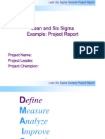 Six Sigma Report Out Template