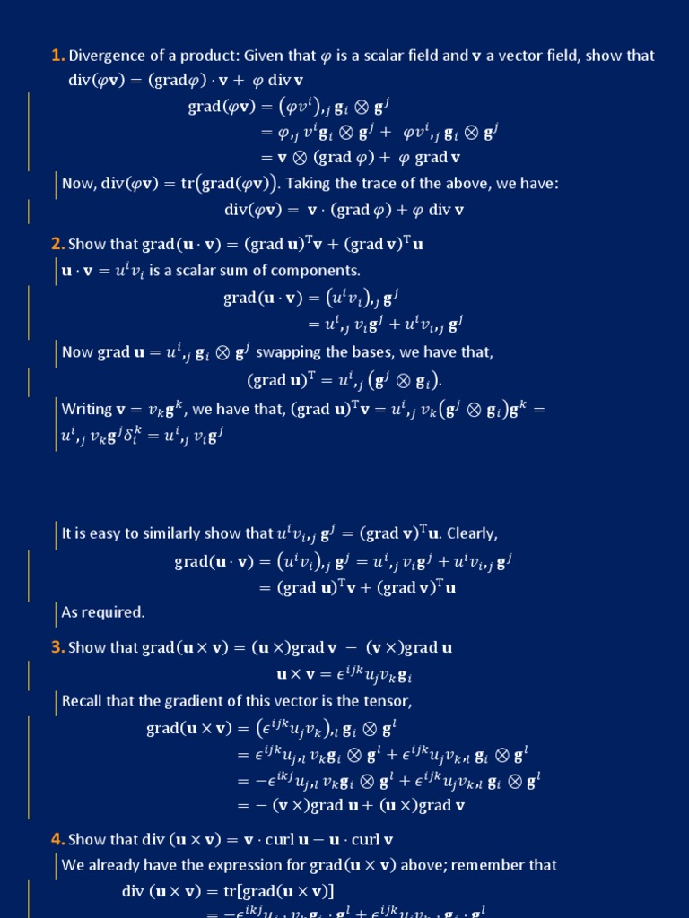50 Problems Reformatted 1 Divergence Tensor