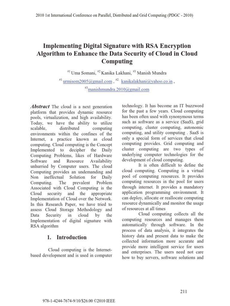 Rsa Security | PDF | Cloud Computing | Cryptography