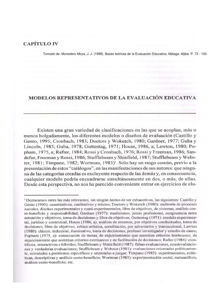 4 Modelos Representativos de La Evaluación Educativa | PDF