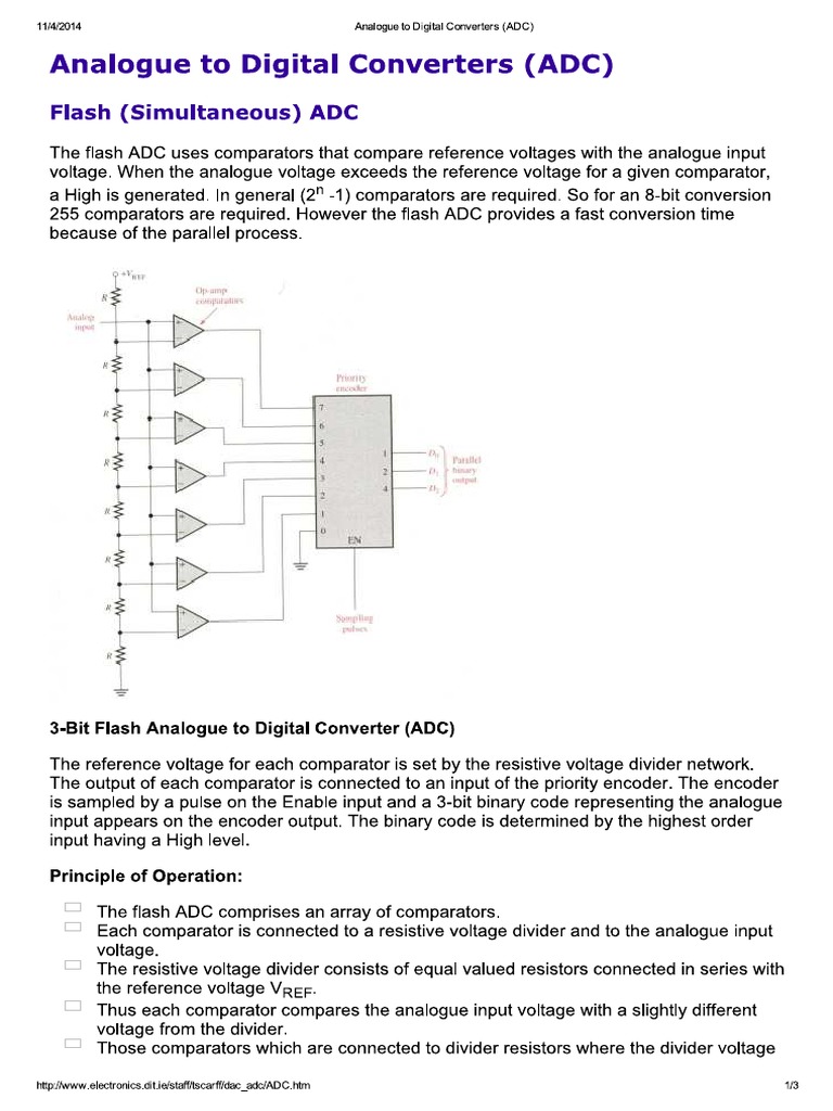Analogue To Digital Converters (ADC) PDF PDF