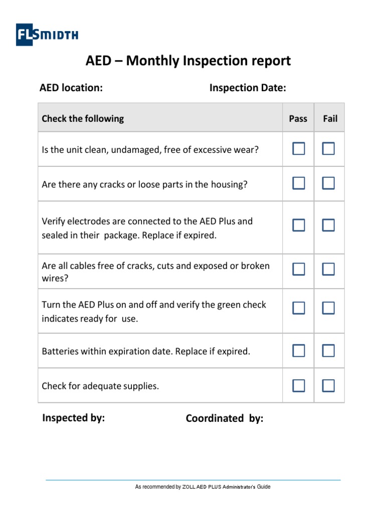 Zoll AED Plus Users Manual Checklist PDF