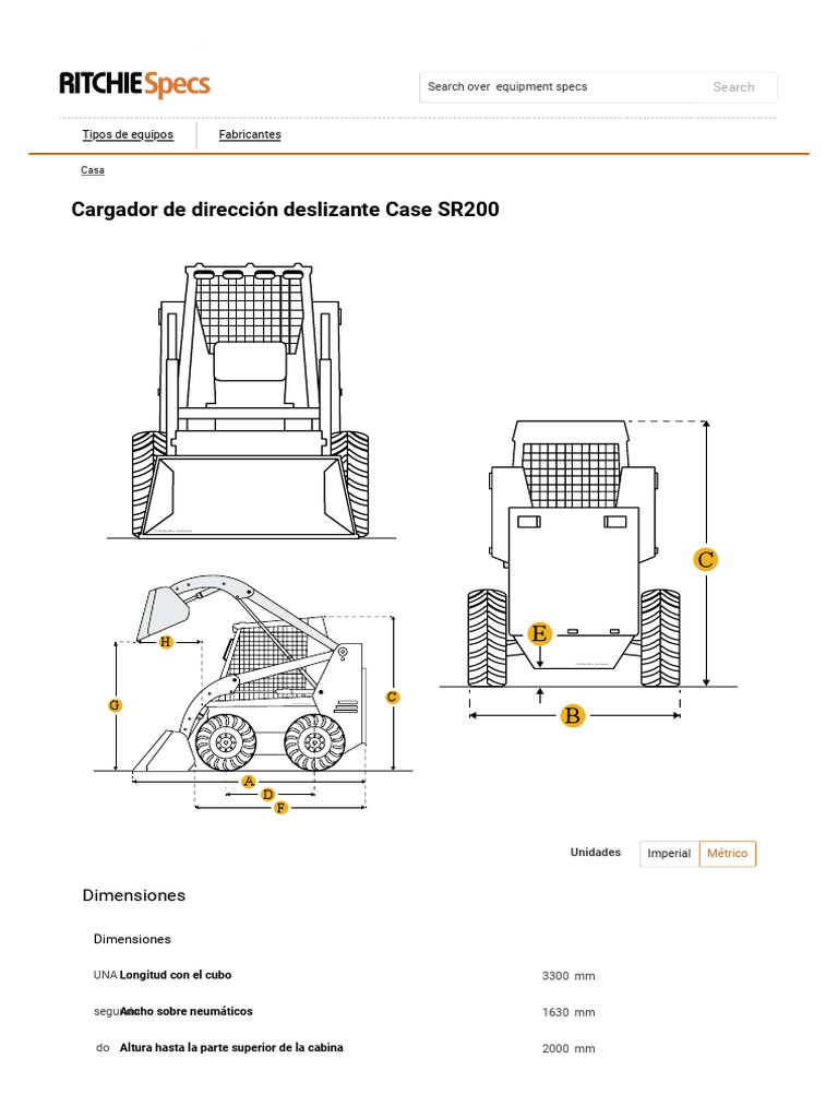 Ficha Tecnica Case Sr200 PDF Vehículos de ruedas Vehículos