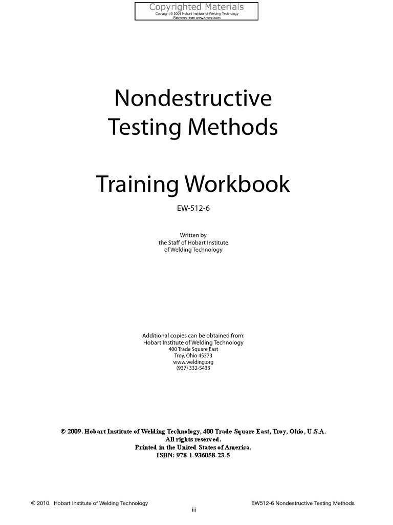 Nondestructive Testing Methods - Training Workb (Book4You) PDF | PDF ...