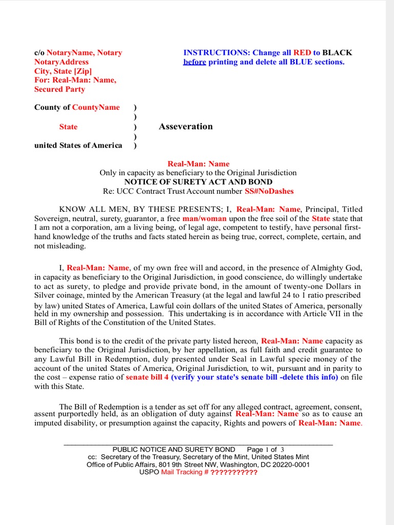 Template Surety Bond Guarantee