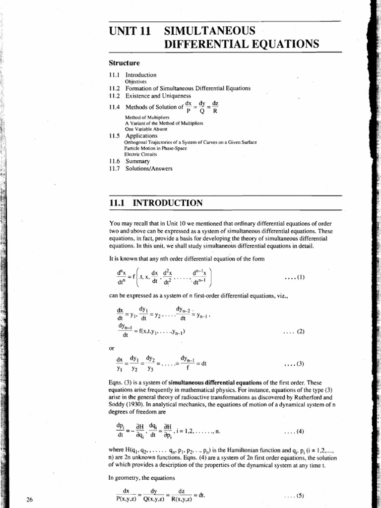 Unit 11 Pdf Ordinary Differential Equation Equations