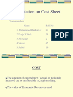 PPT On Cost Sheet