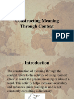 Constructing meaning through context clues in a passage