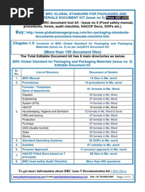 BRC Global Standards for Packaging Material