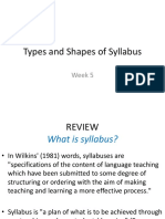 Week 5 Type and Shapes of Syllabus