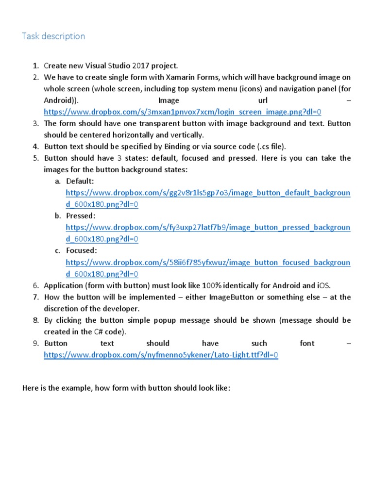 Xamarin Forms Image Button Creation | PDF