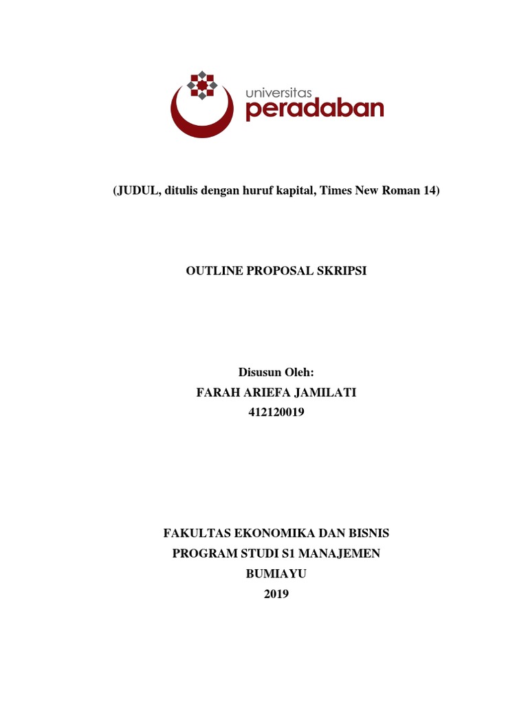 Outline Proposal Skripsi Jurusan Manajemen PDF