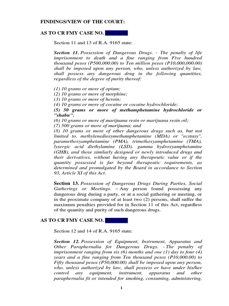 RA 9165 Sections 11-14 Overview | PDF | Arrest | Burden Of Proof (Law)