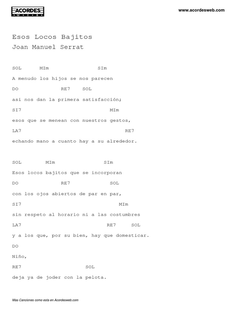 Joan Manuel Serrat Esos Locos Bajitos Acordesweb Com 1