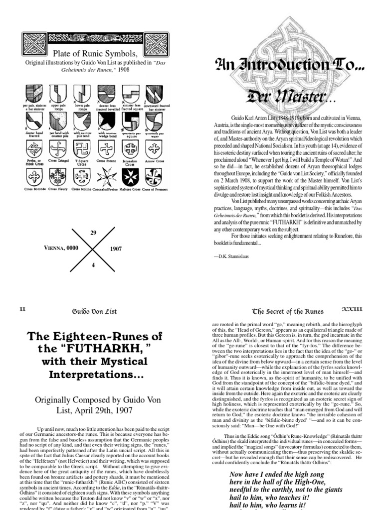 Vonlist - RUNES Booklet | PDF | Runes | Western Esotericism