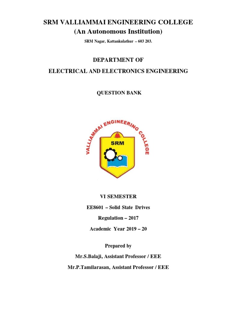 EE8601Solid State Drives PDF Electric Motor Power Inverter