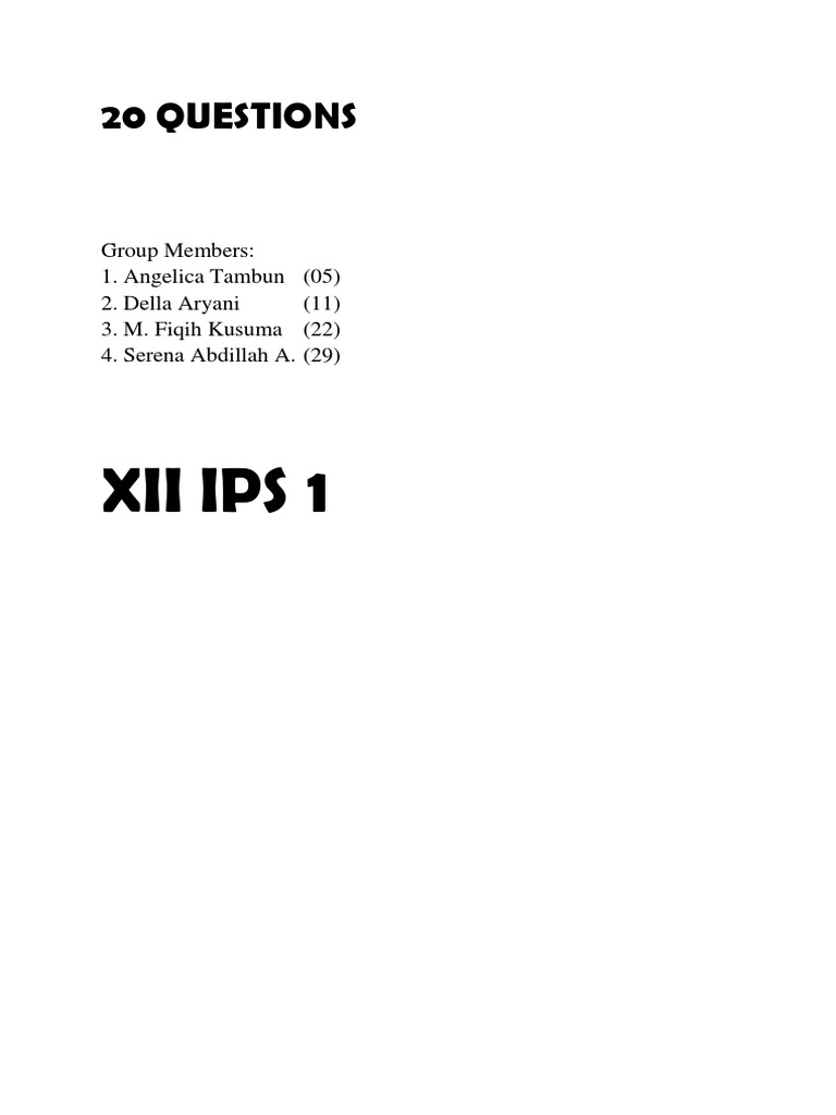 20 Questions | PDF | Business