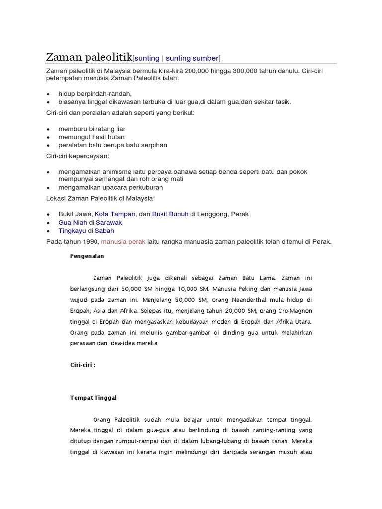 Zaman Paleolitik  PDF