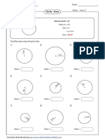 Area Circumference Area Radius Easy1 PDF