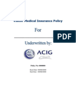 Visitor Medical Insurance Policy - ACIG - 2