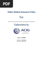 Visitor Medical Insurance Policy - ACIG - 2