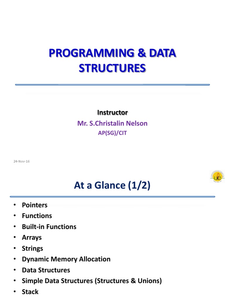 Programming and Data Structures Guide | PDF | Pointer (Computer ...